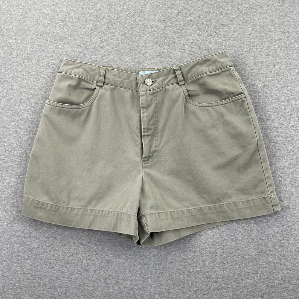 Vintage Y2K Old Navy Shorts Womens 8 Green High Waist 100% Cotton Retro Preppy